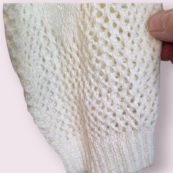 Pol Womens Heart Pull Over Split Back Knit Hoodie Cropped Hoodie White Small Top - Picture 8 of 13